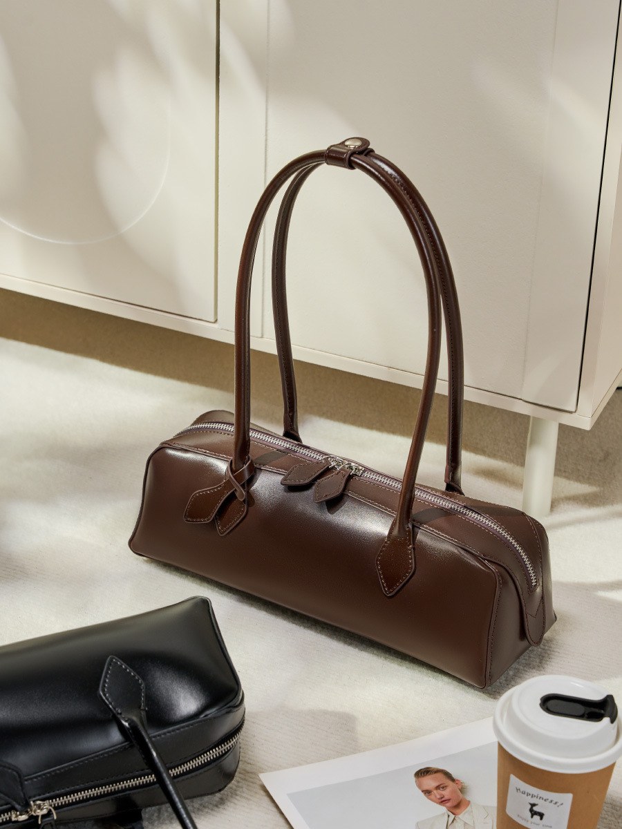 Product image 5 of Long Leather Baguette Shoulder Bag for wholesale handbag buyers