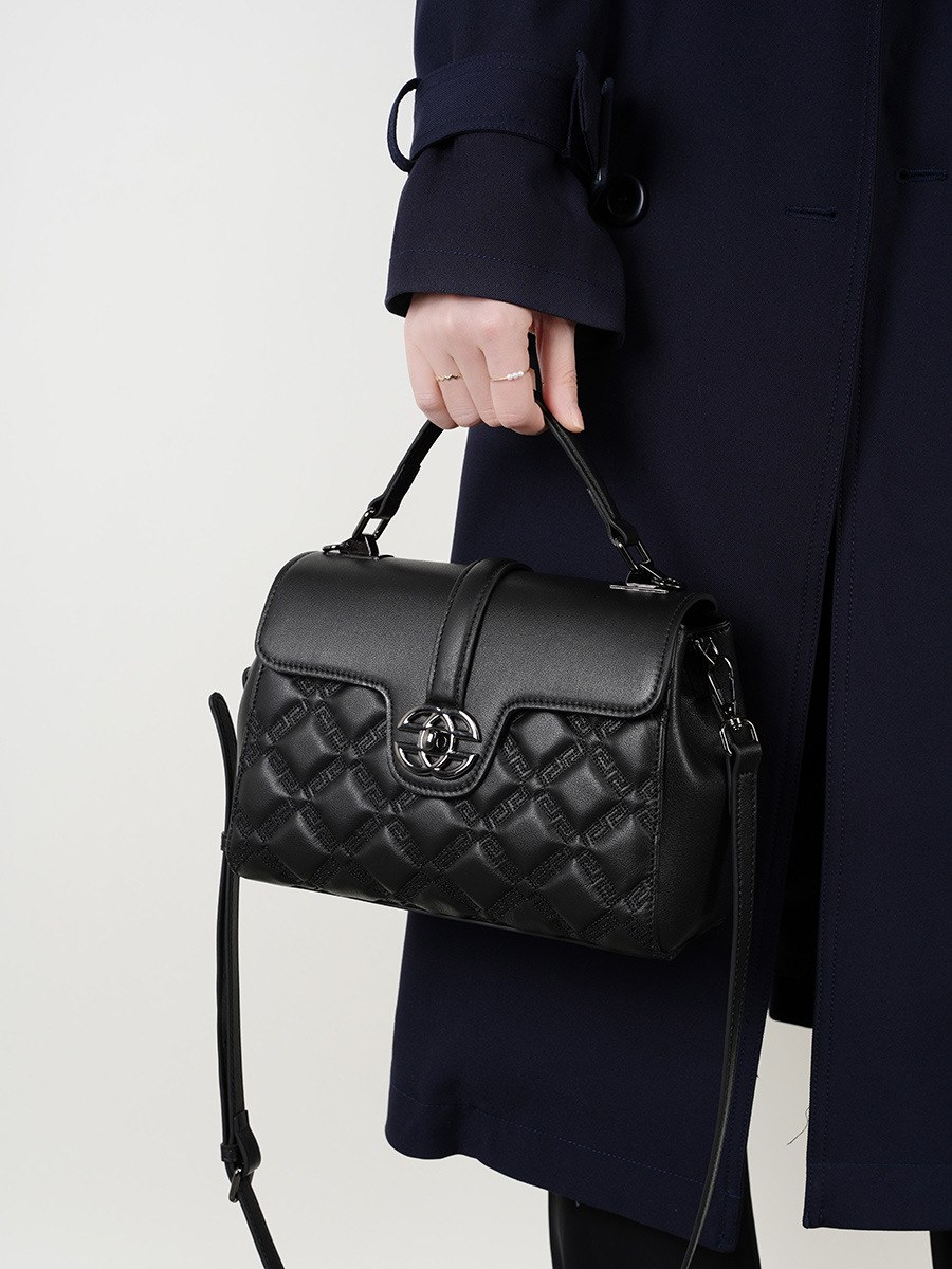 Quilted Leather Top Handle Satchel Bag product image for B2B handbag collection