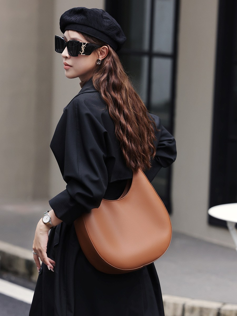 Product image 2 of Crescent Leather Hobo Shoulder Bag for wholesale handbag buyers