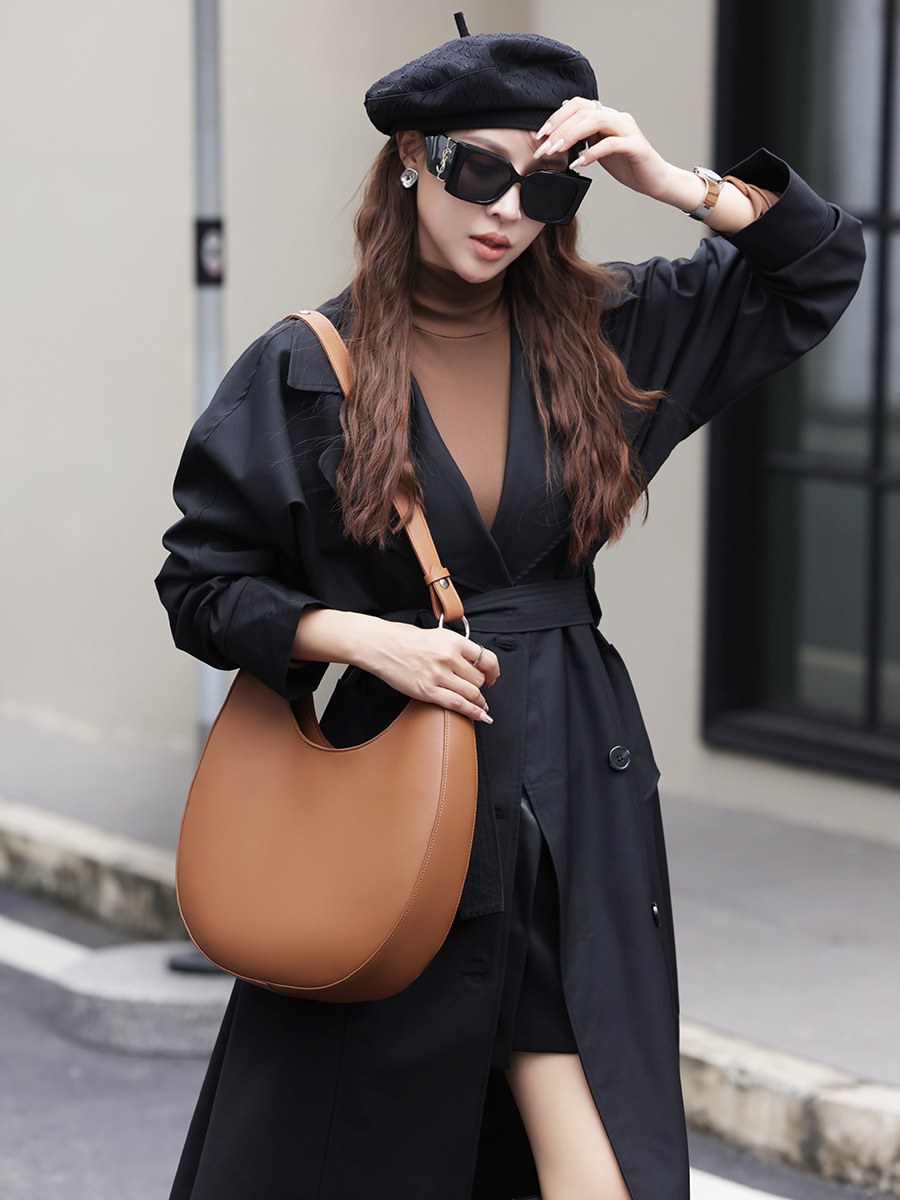 Crescent Leather Hobo Shoulder Bag product image for B2B handbag collection