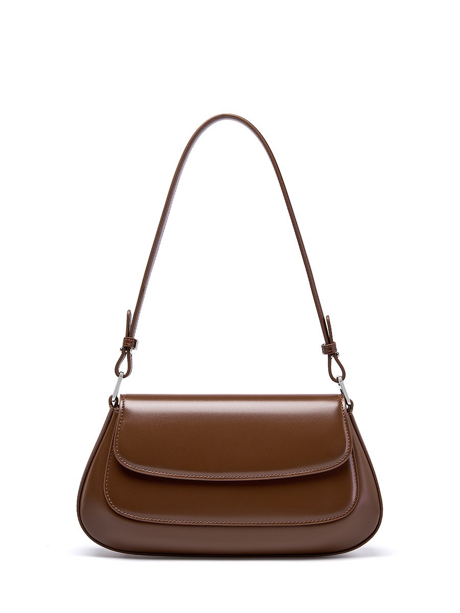 Product image 5 of Curved Leather Saddle Shoulder Bag for wholesale handbag buyers