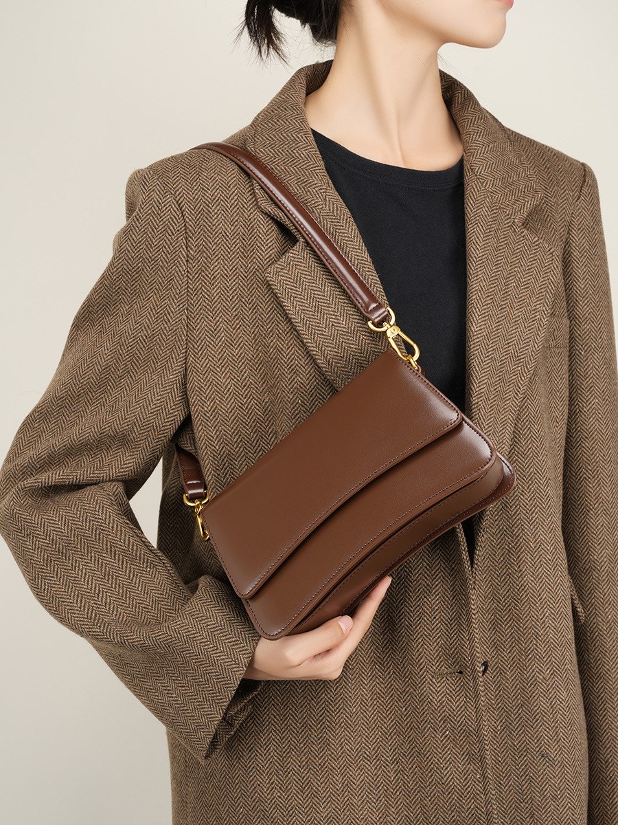 Product image 2 of Glossy Leather Baguette Shoulder Bag for wholesale handbag buyers