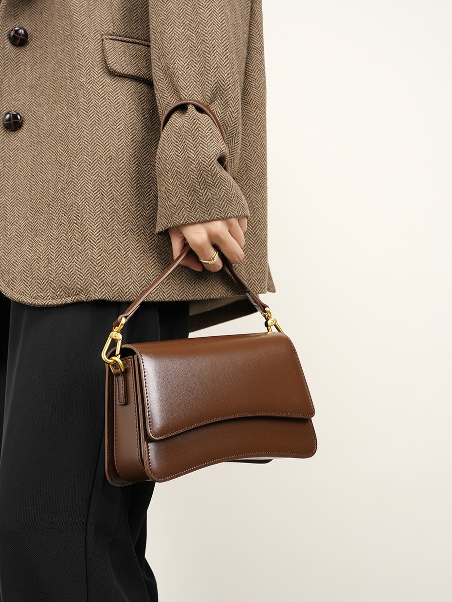 Product image 4 of Glossy Leather Baguette Shoulder Bag for wholesale handbag buyers