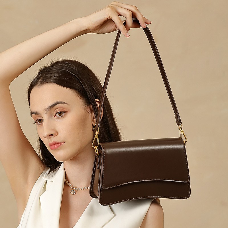 Product image 9 of Glossy Leather Baguette Shoulder Bag for wholesale handbag buyers