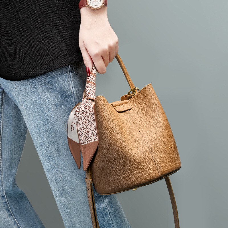 Minimal Leather Bucket Handbag product image for B2B handbag collection