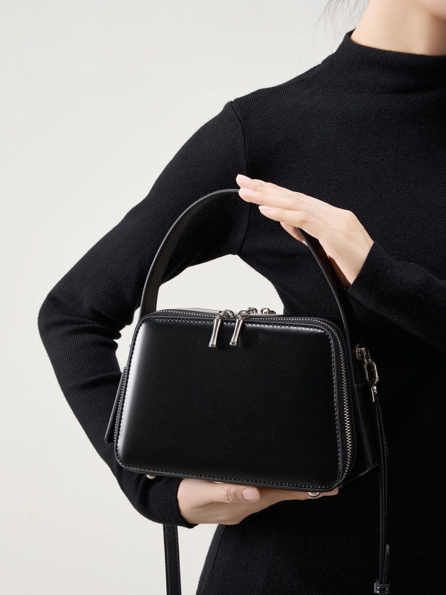Product image 5 of Structured Leather Box Shoulder Bag for wholesale handbag buyers
