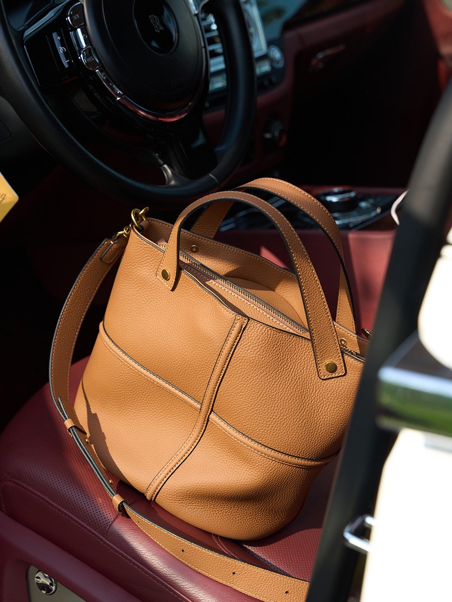 Product image 5 of Top-Grain Leather Bucket Tote Bag for wholesale handbag buyers