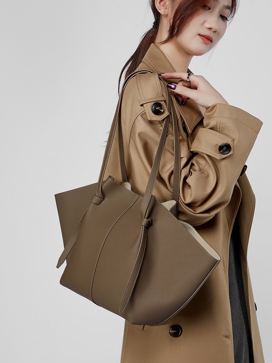 Product image 5 of Large Top-Grain Leather Batwing Tote Bag for wholesale handbag buyers