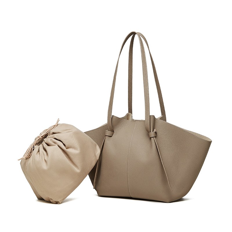 Large Top-Grain Leather Batwing Tote Bag product image for B2B handbag collection
