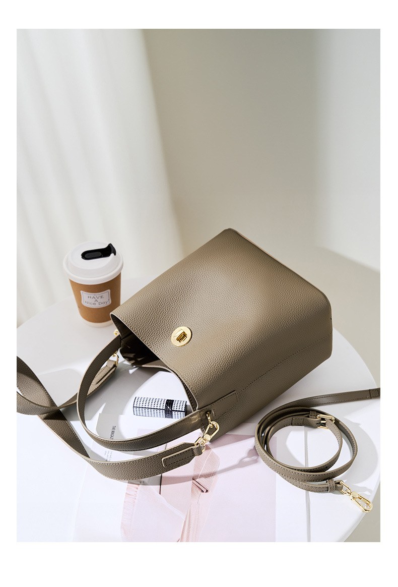 Product image 8 of Minimal Leather Bucket Crossbody Bag for wholesale handbag buyers