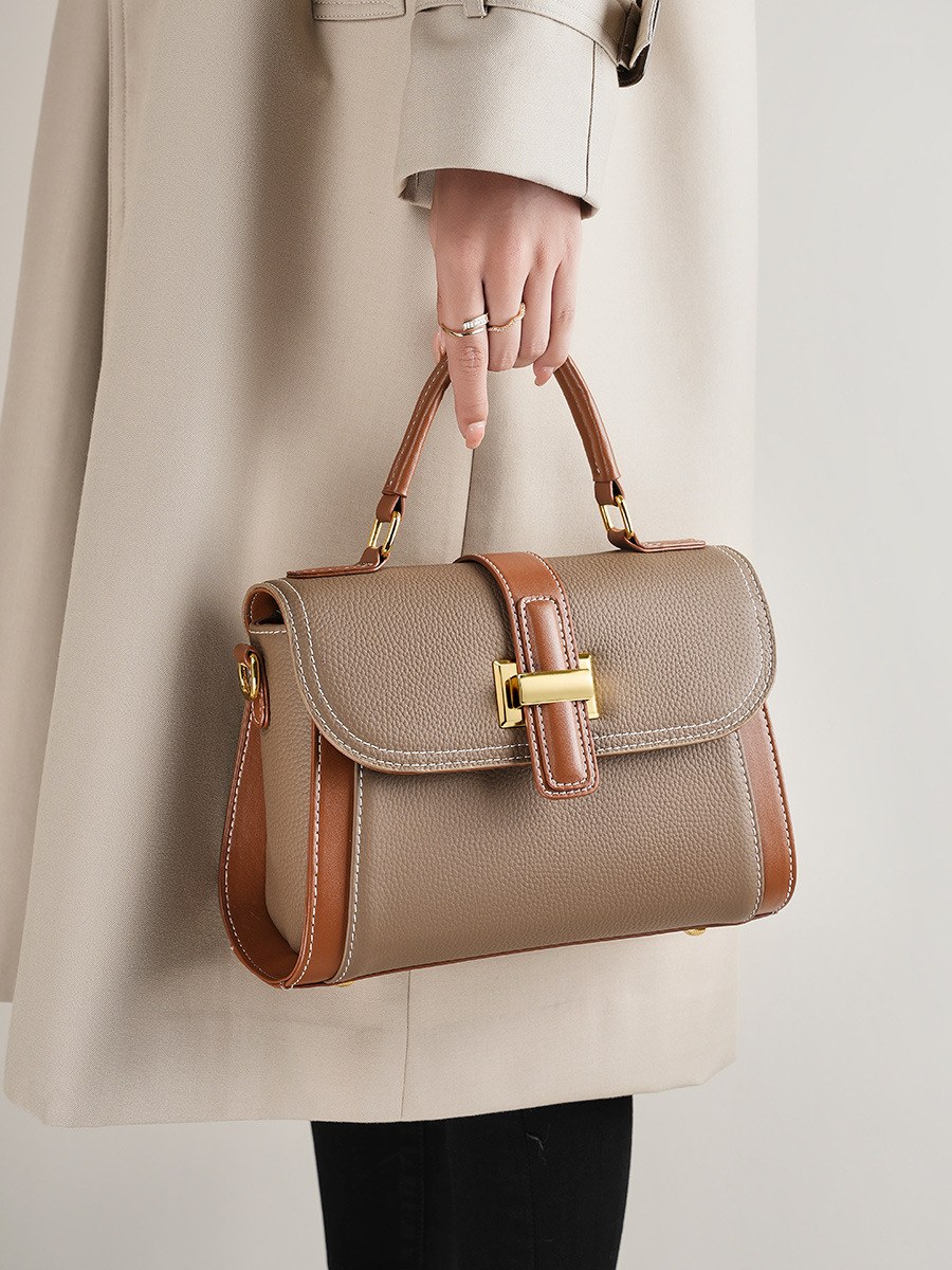 Product image 2 of Structured Leather Top Handle Crossbody Bag for wholesale handbag buyers