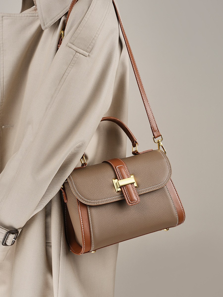 Product image 3 of Structured Leather Top Handle Crossbody Bag for wholesale handbag buyers