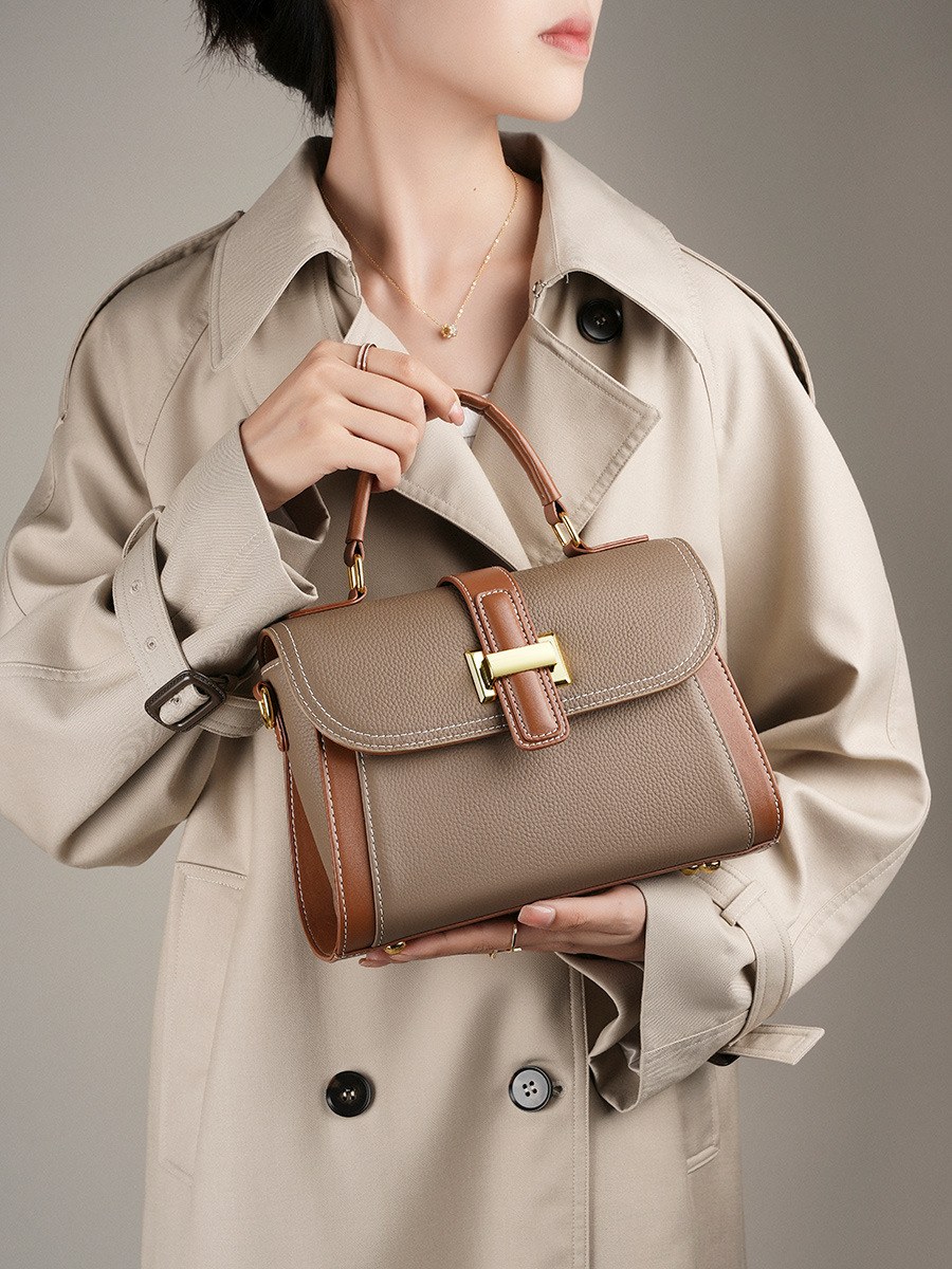 Product image 4 of Structured Leather Top Handle Crossbody Bag for wholesale handbag buyers