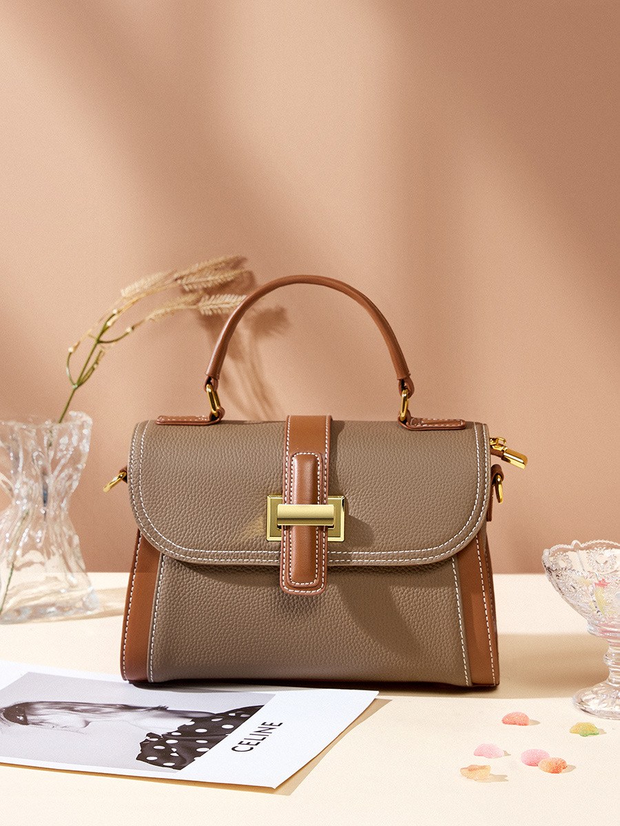 Product image 5 of Structured Leather Top Handle Crossbody Bag for wholesale handbag buyers