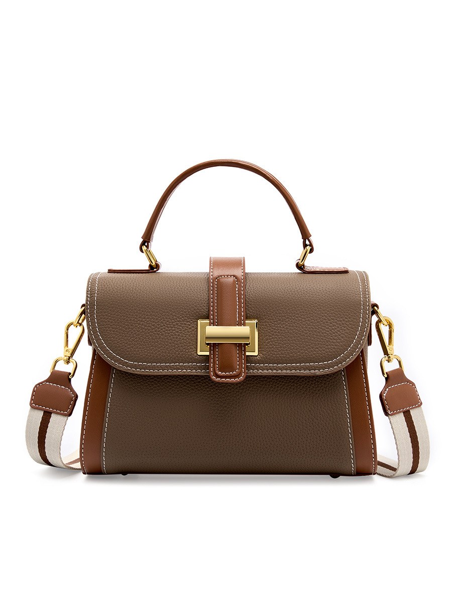 Structured Leather Top Handle Crossbody Bag product image for B2B handbag collection