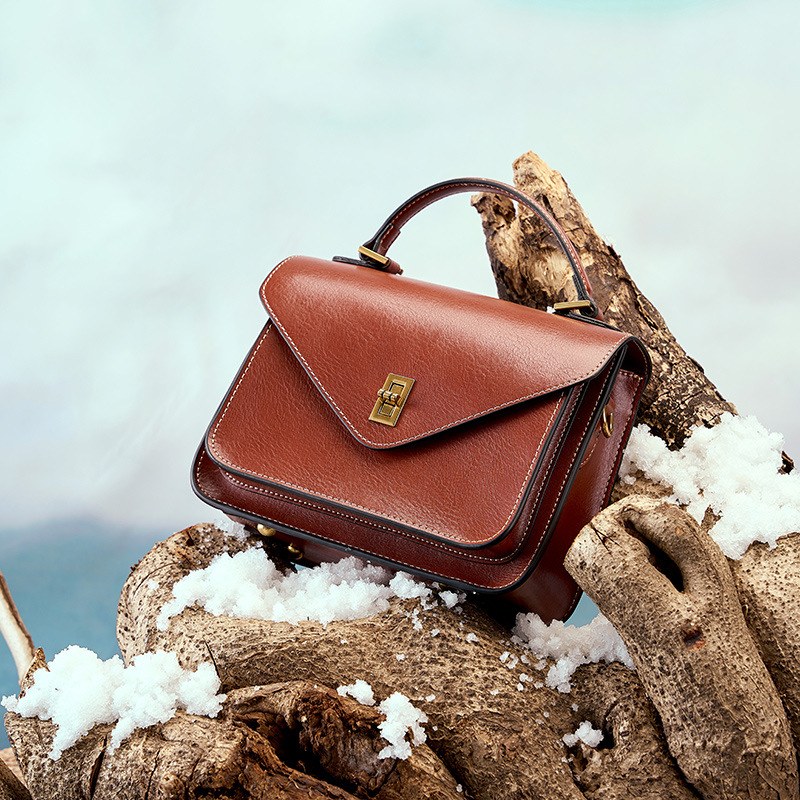 Product image 2 of Vintage Leather Satchel Crossbody Bag for wholesale handbag buyers