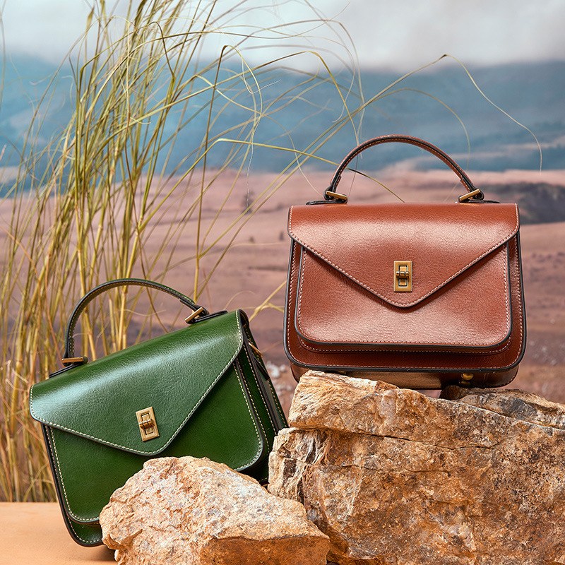 Product image 3 of Vintage Leather Satchel Crossbody Bag for wholesale handbag buyers