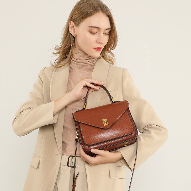 Product image 4 of Vintage Leather Satchel Crossbody Bag for wholesale handbag buyers