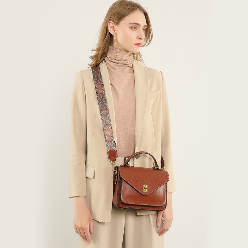 Product image 5 of Vintage Leather Satchel Crossbody Bag for wholesale handbag buyers