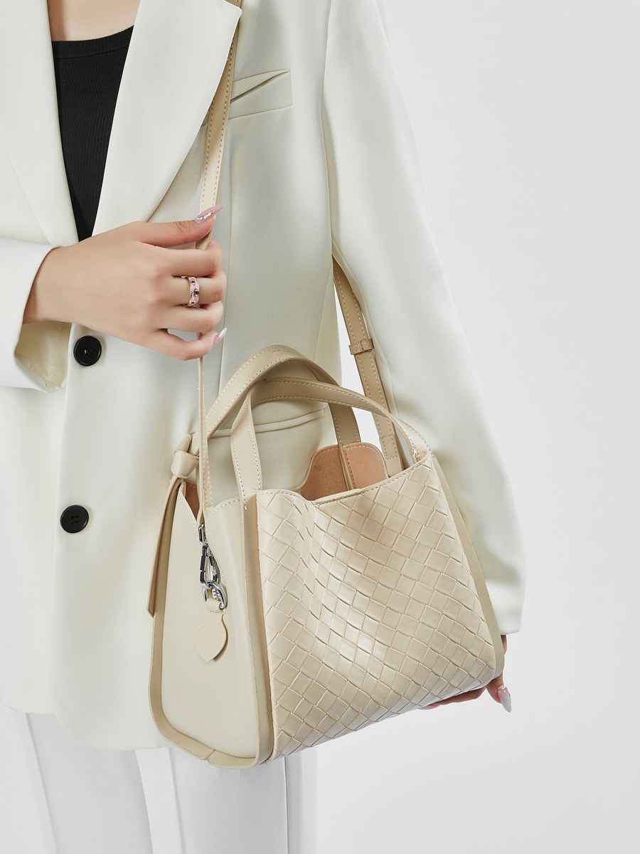 Product image 5 of Woven Embossed Leather Basket Shoulder Bag for wholesale handbag buyers