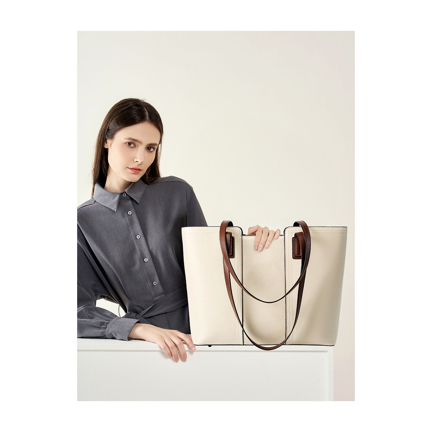 Product image 2 of Large Leather Commuter Tote Bag for wholesale handbag buyers