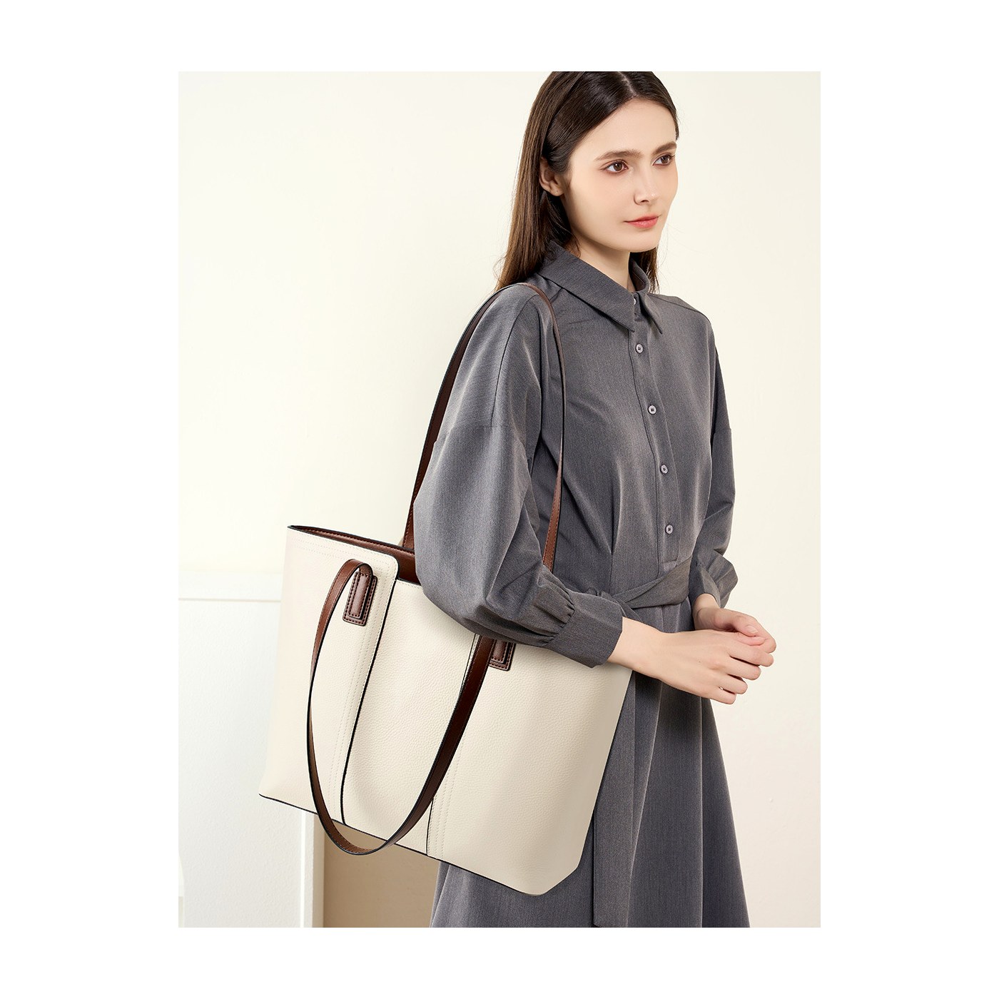 Product image 3 of Large Leather Commuter Tote Bag for wholesale handbag buyers
