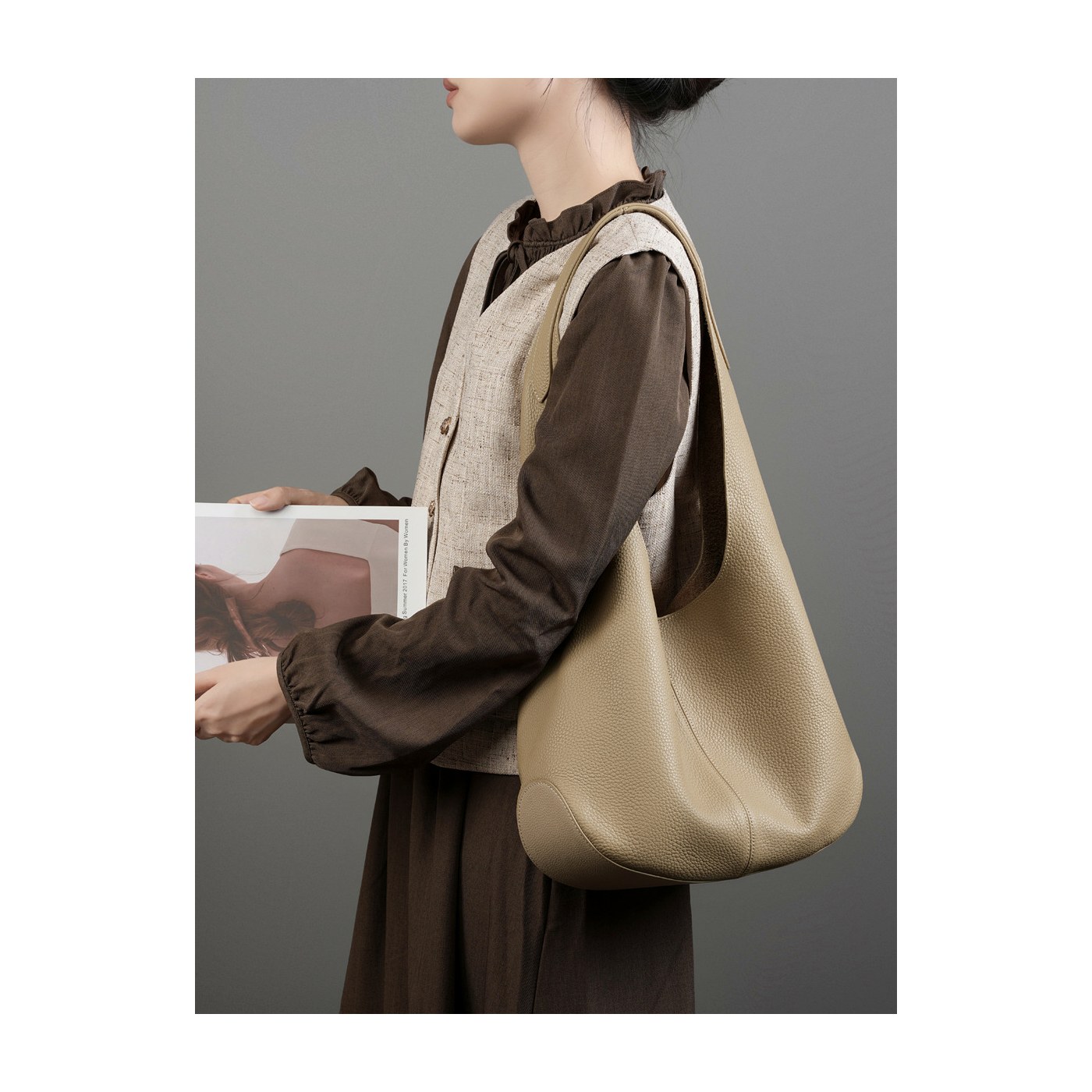 Product image 2 of Minimal Soft Leather Hobo Tote Bag for wholesale handbag buyers
