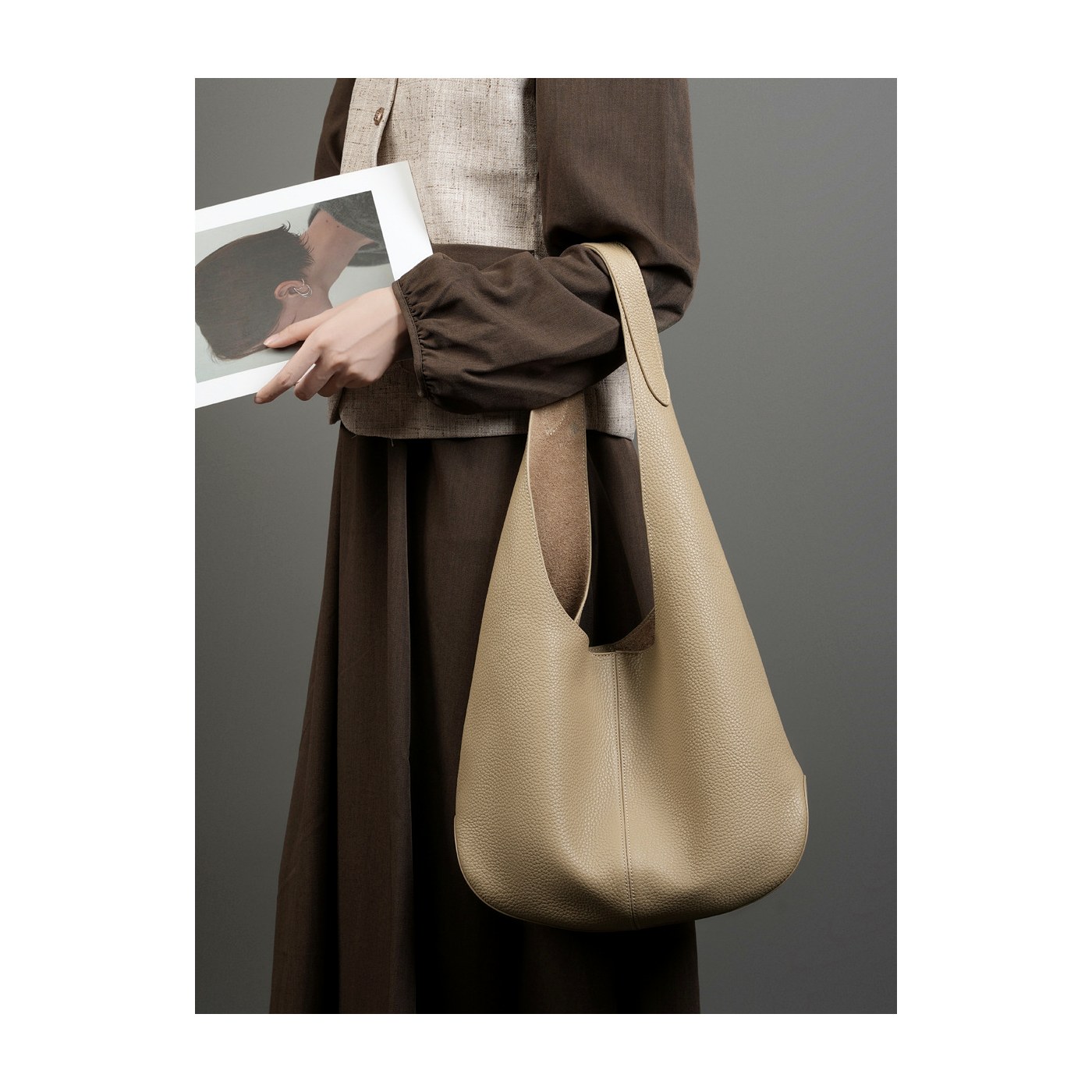 Product image 3 of Minimal Soft Leather Hobo Tote Bag for wholesale handbag buyers