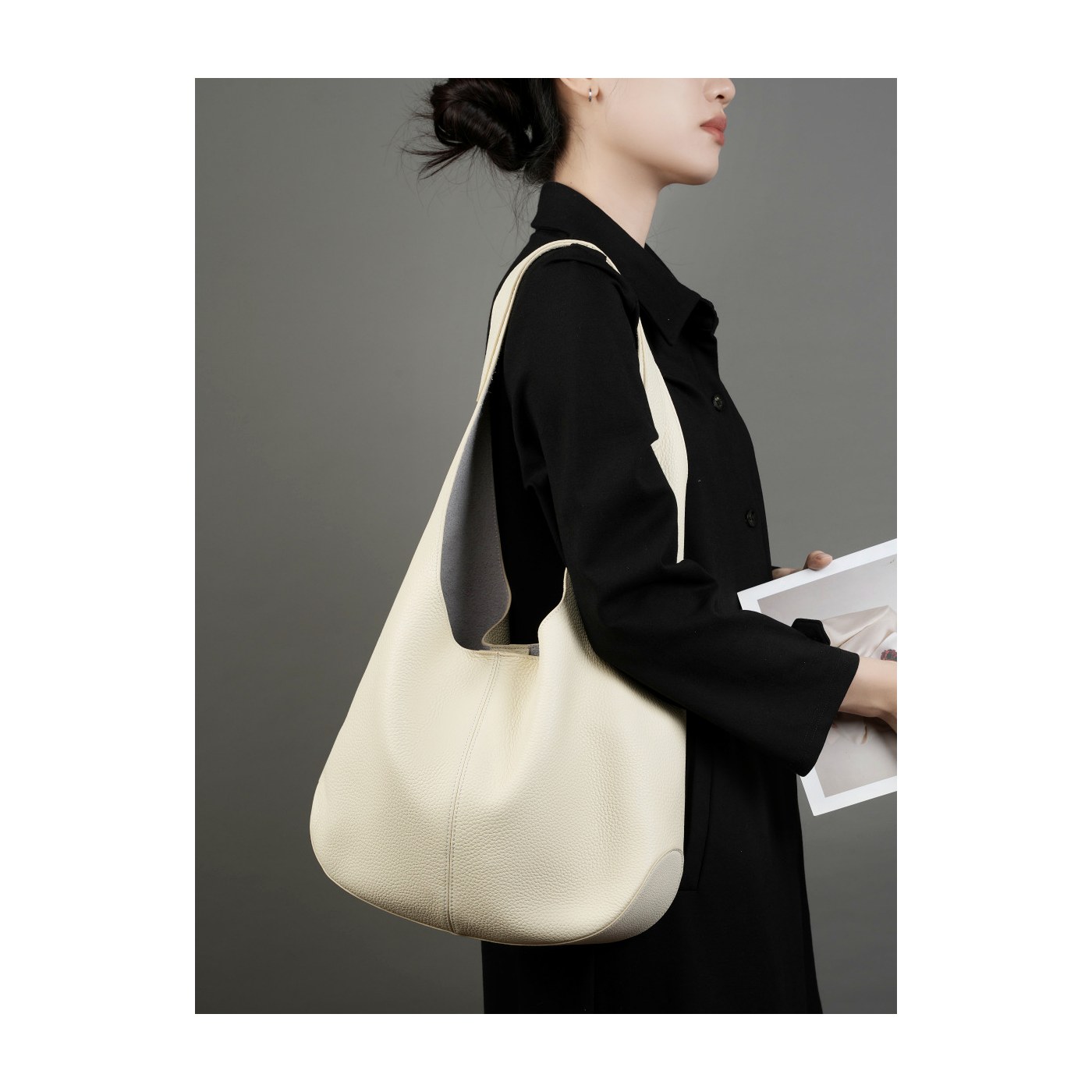 Product image 5 of Minimal Soft Leather Hobo Tote Bag for wholesale handbag buyers