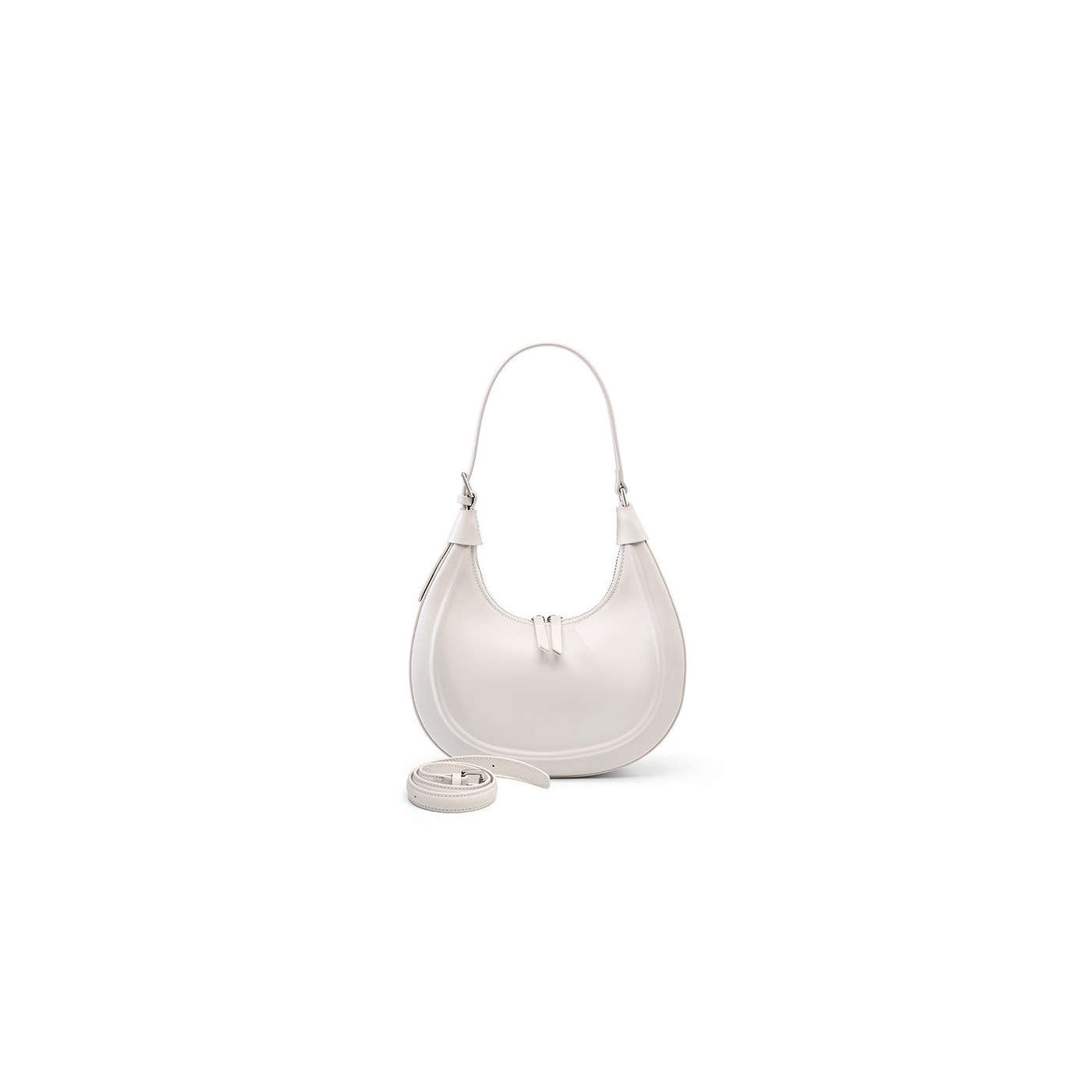 Smooth Leather Half Moon Shoulder Bag product image for B2B handbag collection