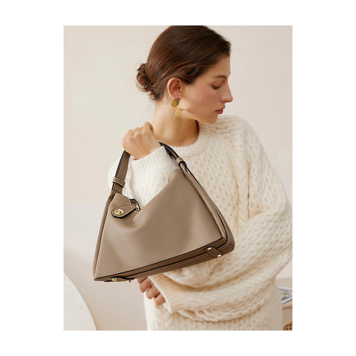 Product image 2 of Soft Leather Saddle Shoulder Bag for wholesale handbag buyers