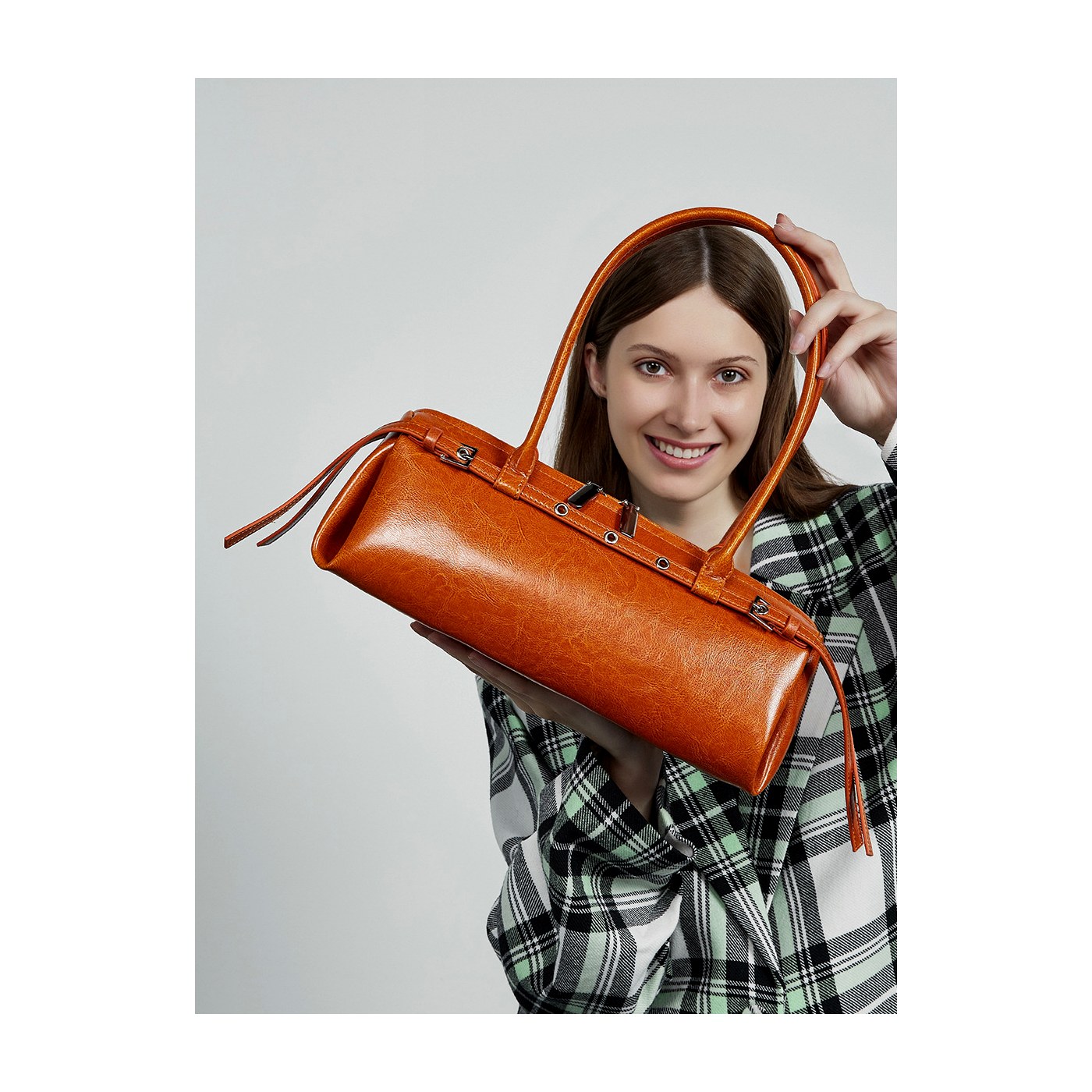 Product image 3 of Vintage Leather Belted Baguette Bag for wholesale handbag buyers