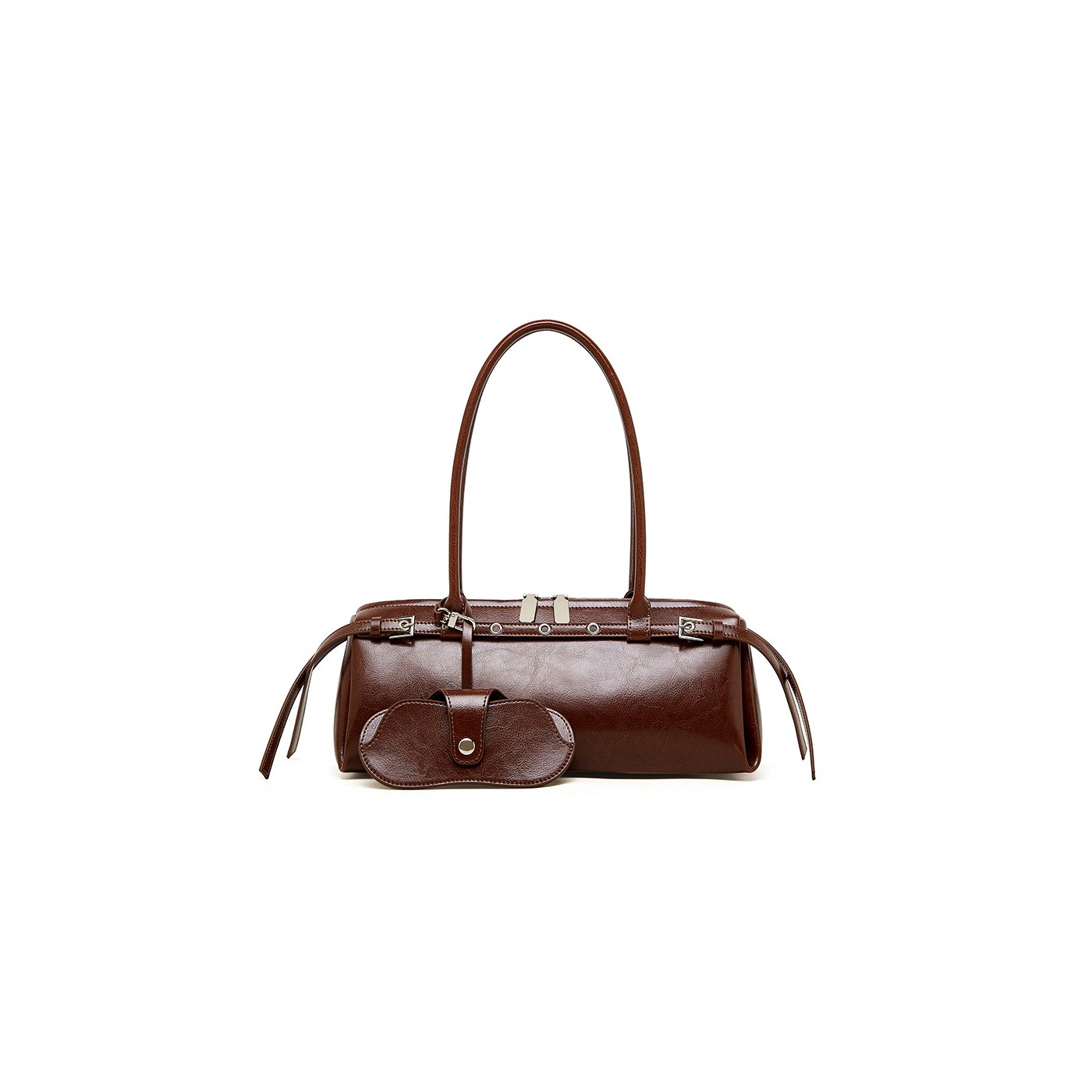 Vintage Leather Belted Baguette Bag product image for B2B handbag collection