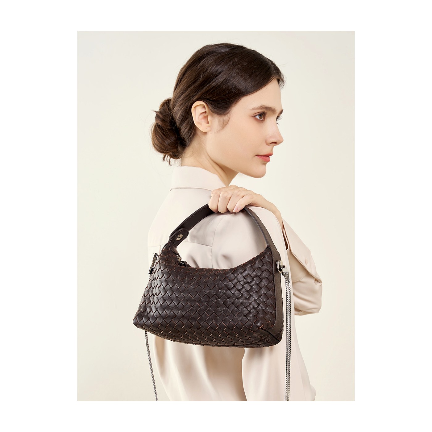 Product image 2 of Woven Sheepskin Dumpling Shoulder Bag for wholesale handbag buyers
