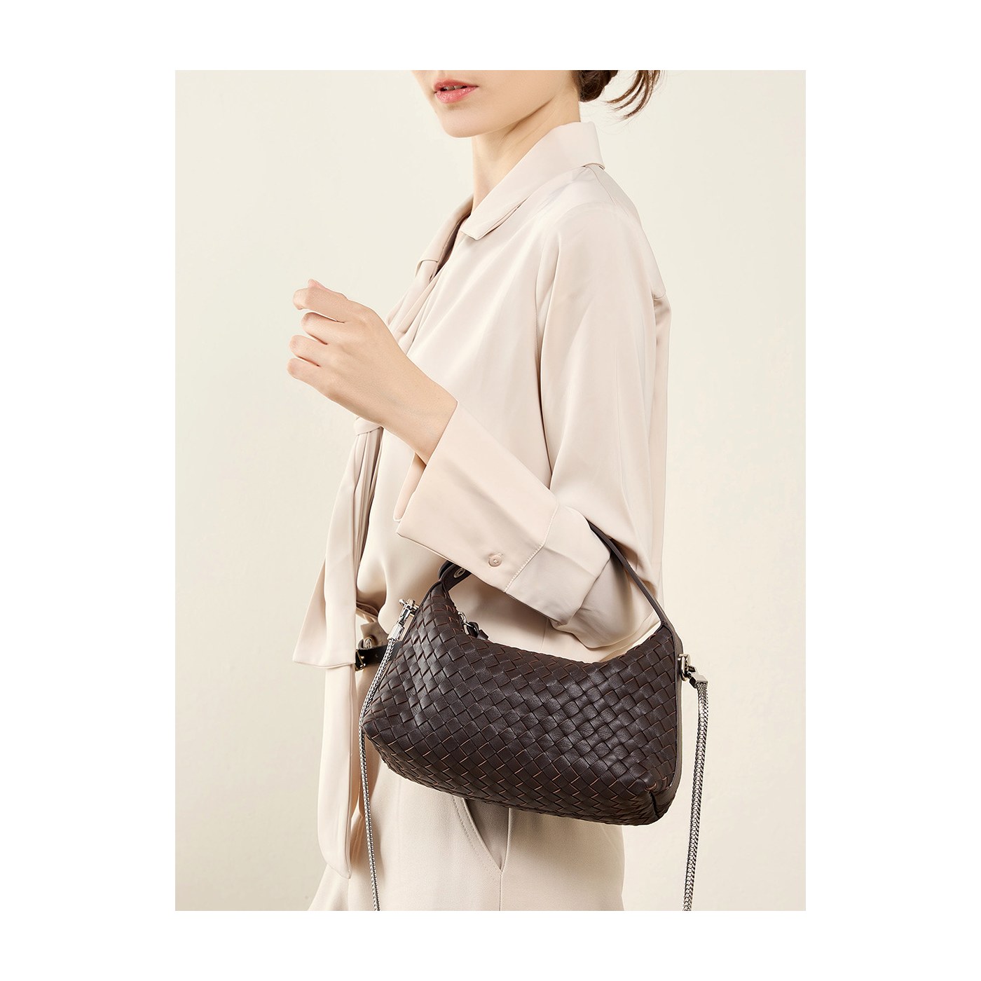 Product image 3 of Woven Sheepskin Dumpling Shoulder Bag for wholesale handbag buyers
