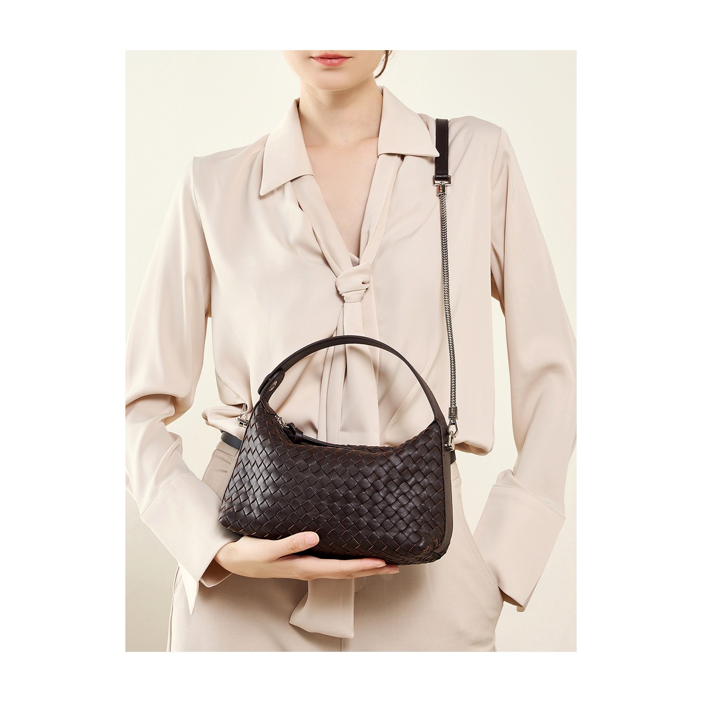 Product image 4 of Woven Sheepskin Dumpling Shoulder Bag for wholesale handbag buyers