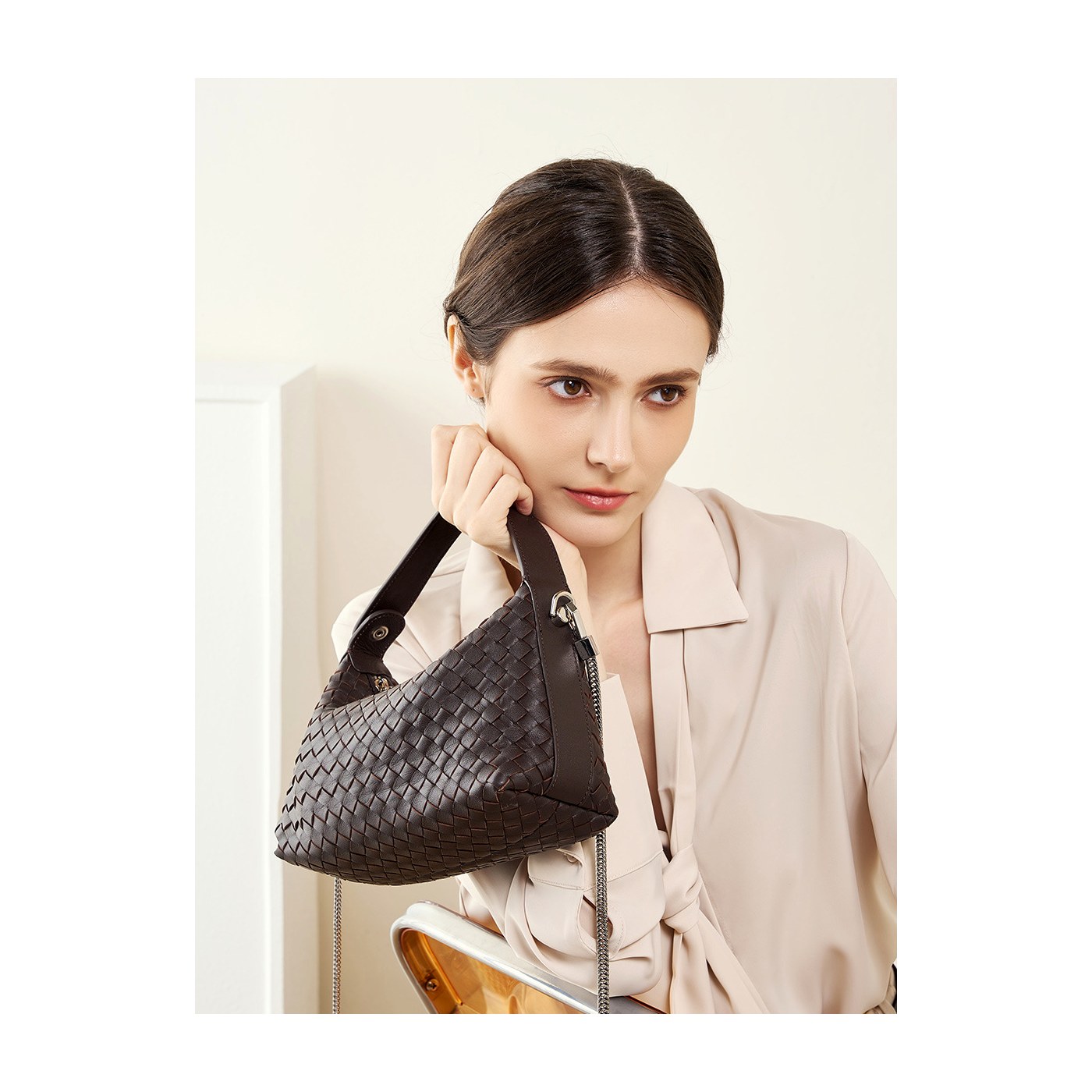 Product image 5 of Woven Sheepskin Dumpling Shoulder Bag for wholesale handbag buyers