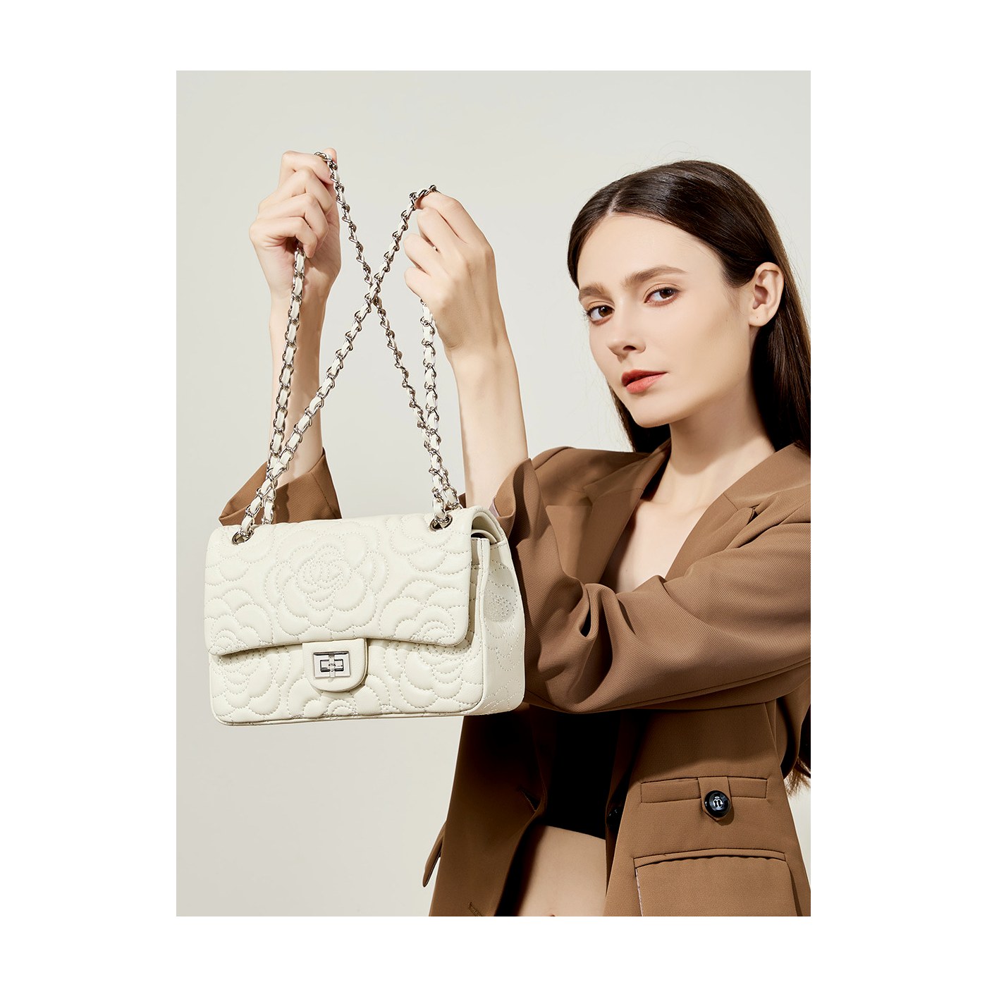 Product image 3 of Quilted Goatskin Chain Shoulder Bag for wholesale handbag buyers