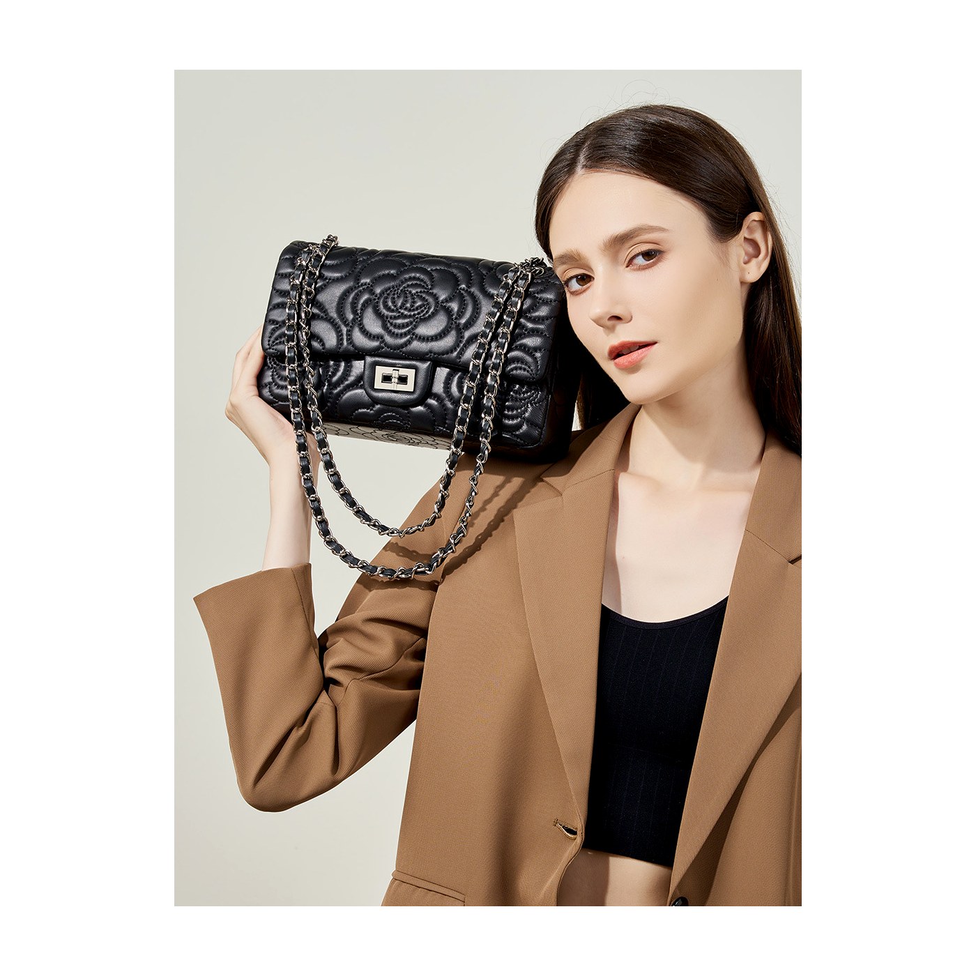 Product image 5 of Quilted Goatskin Chain Shoulder Bag for wholesale handbag buyers
