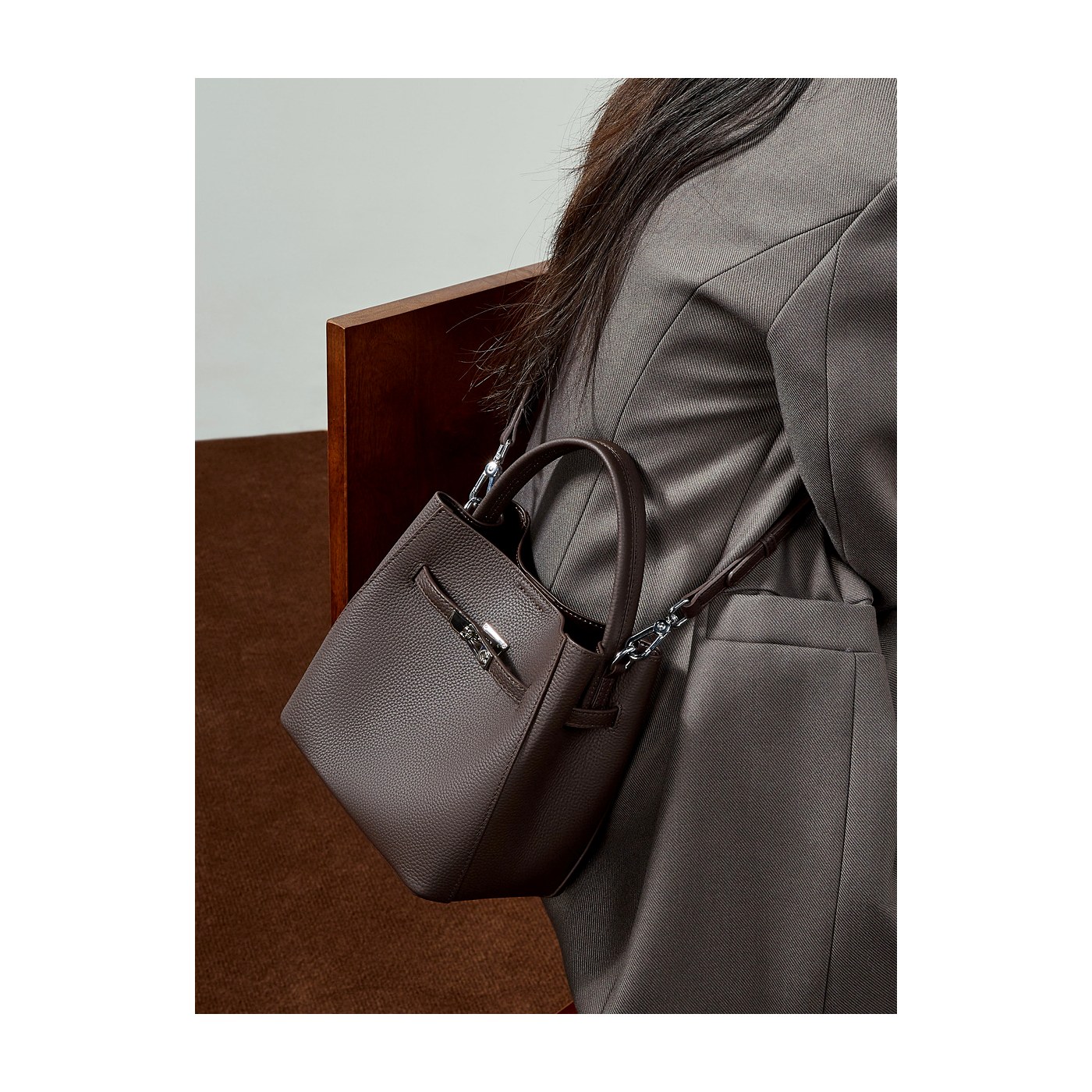 Product image 5 of Top Grain Leather Basket Bucket Bag for wholesale handbag buyers