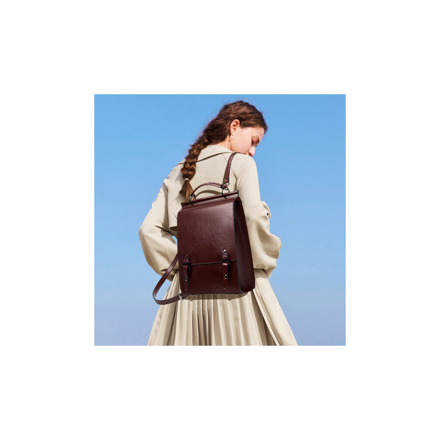 Product image 2 of Vintage Leather Convertible Backpack for wholesale handbag buyers