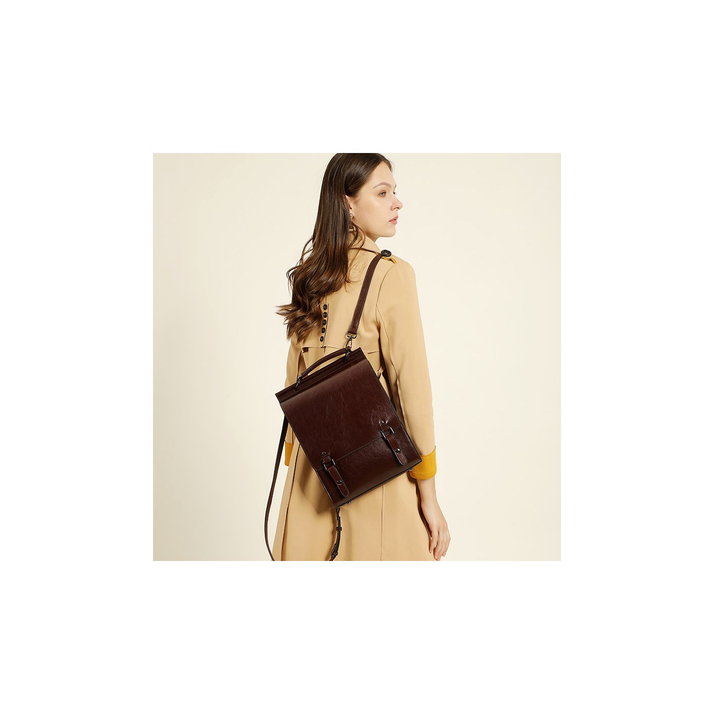 Product image 5 of Vintage Leather Convertible Backpack for wholesale handbag buyers