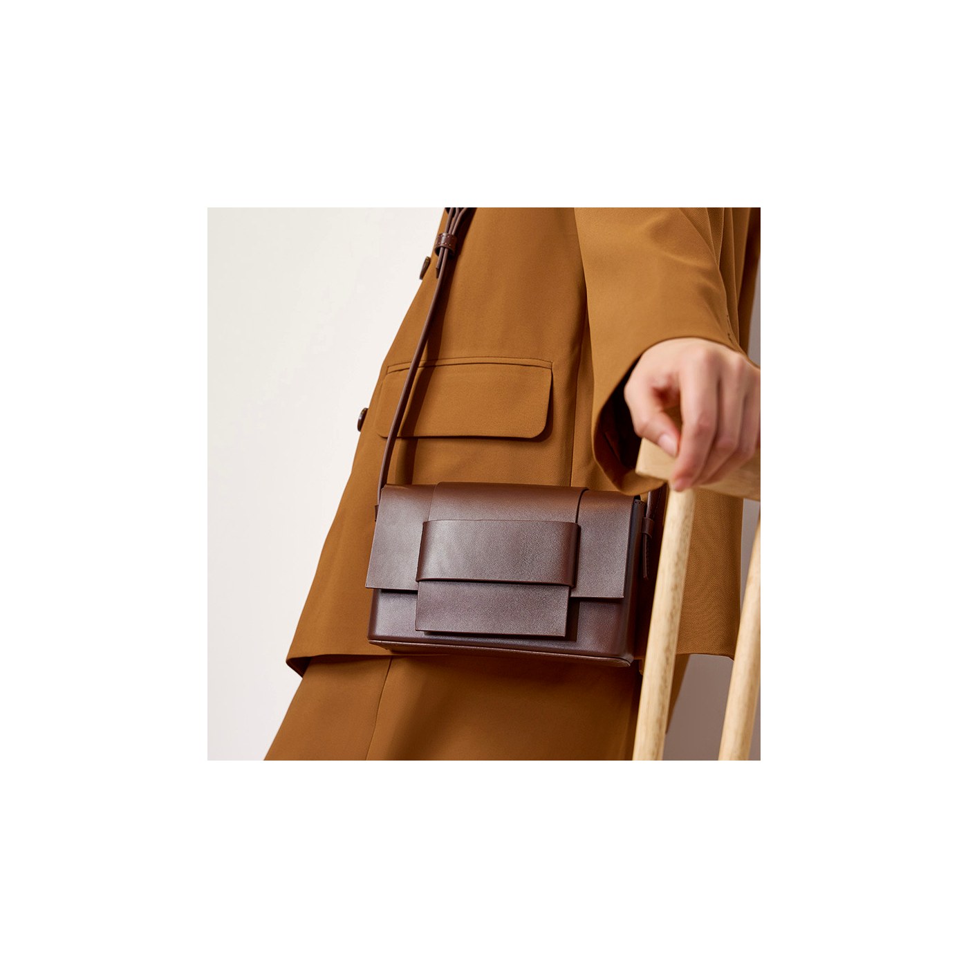 Product image 3 of Woven Leather Square Crossbody Bag for wholesale handbag buyers