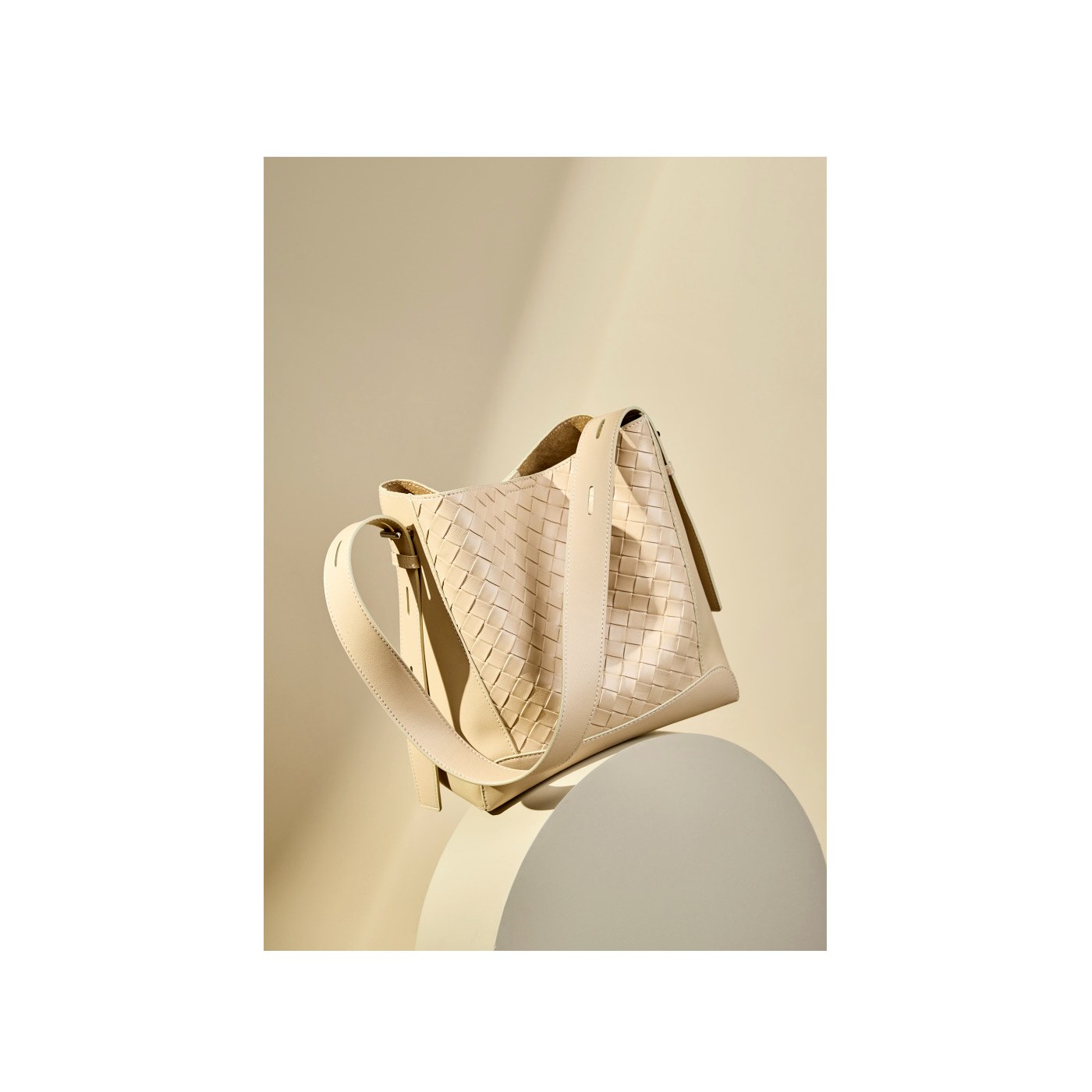 Product image 8 of Woven Leather Tote With Pouch for wholesale handbag buyers