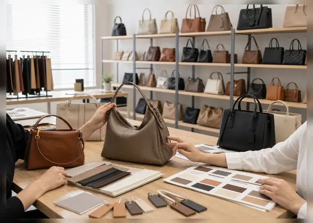 Boutique retail display with premium fashion accessories