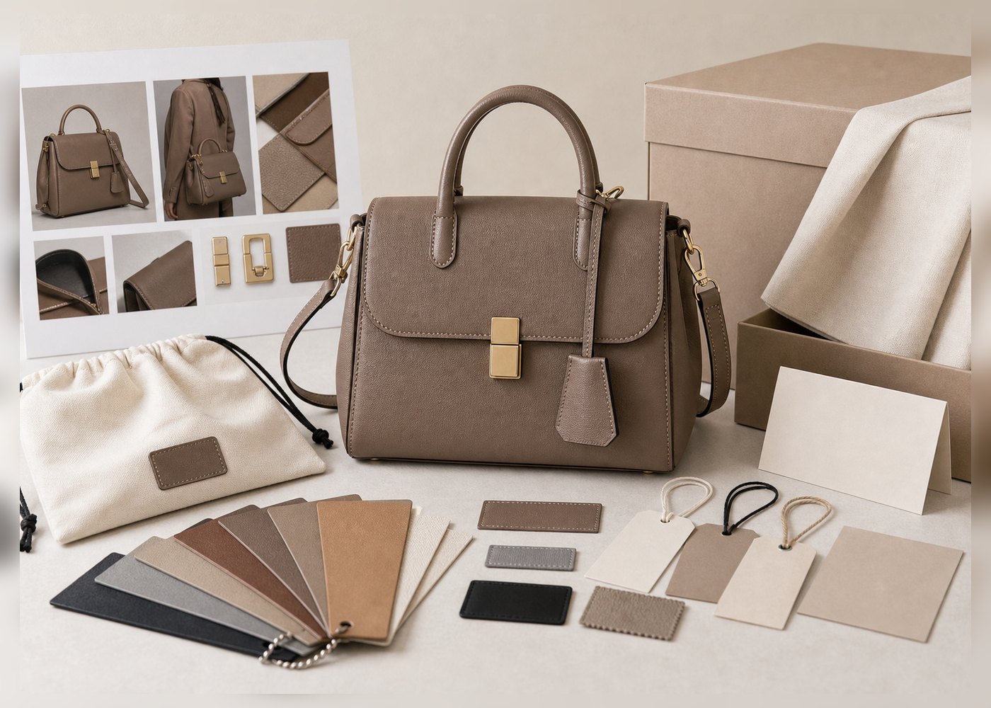 Private label vegan leather tote collection for a boutique brand